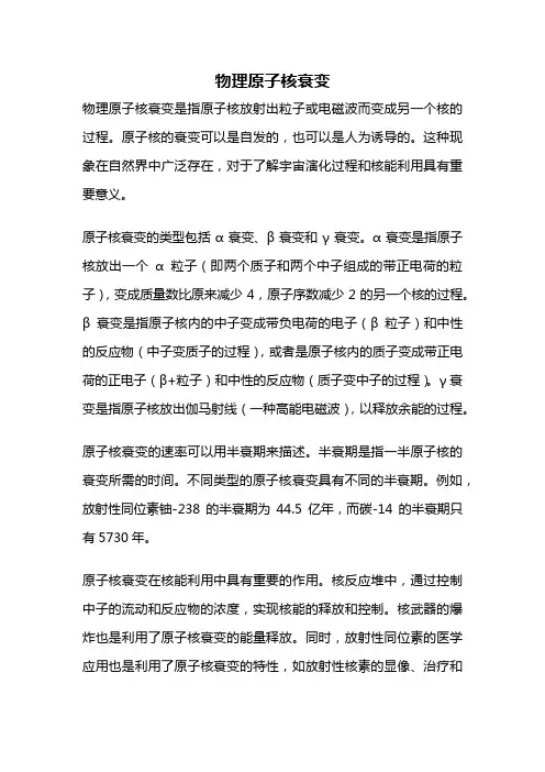物理原子核衰变
