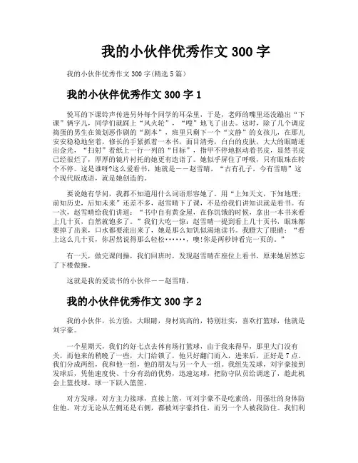 我的小伙伴优秀作文300字