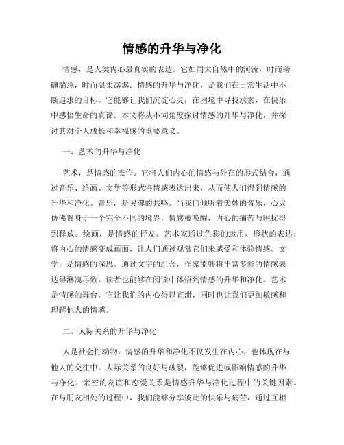 情感的升华与净化