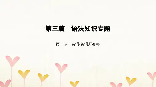 中考英语语法知识专题(1)名词、名词所有格课件(含答案)