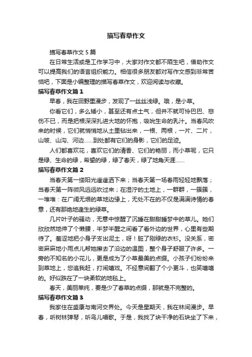 描写春草作文5篇