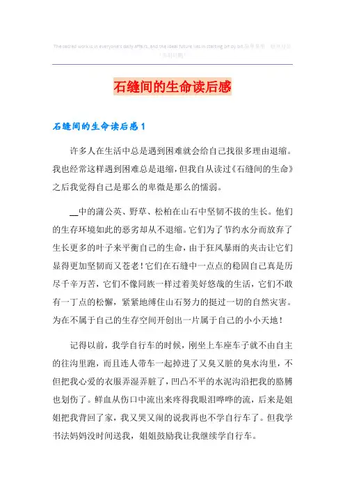 石缝间的生命读后感
