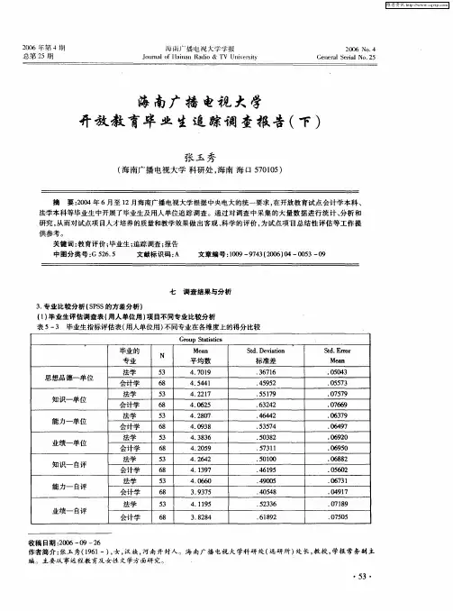 海南广播电视大学开放教育毕业生追踪调查报告(下)