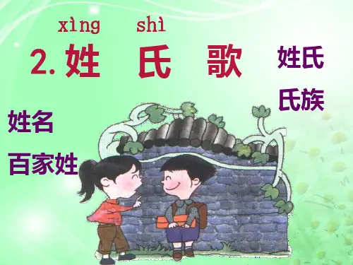 《姓氏歌》PPT课件