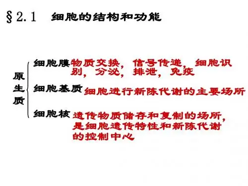 细胞的结构和功能.