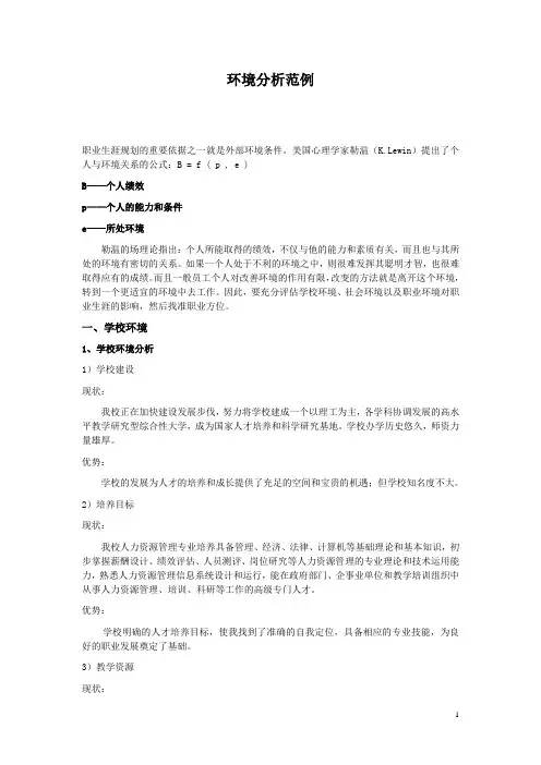 环境分析案例