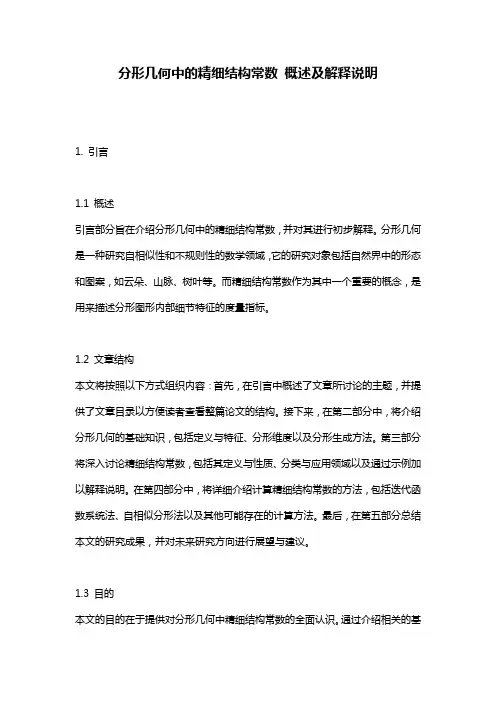 分形几何中的精细结构常数_概述及解释说明
