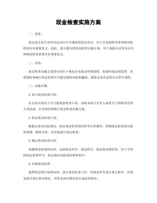 现金检查实施方案