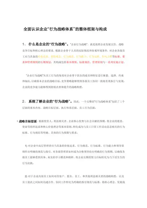 行为战略概念框架