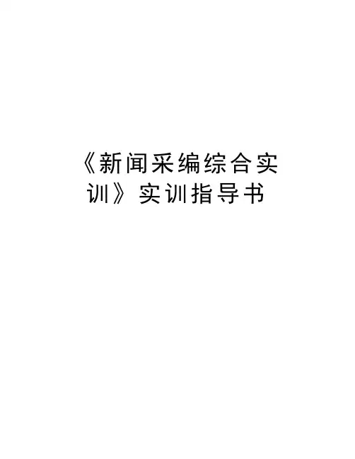 《新闻采编综合实训》实训指导书电子教案