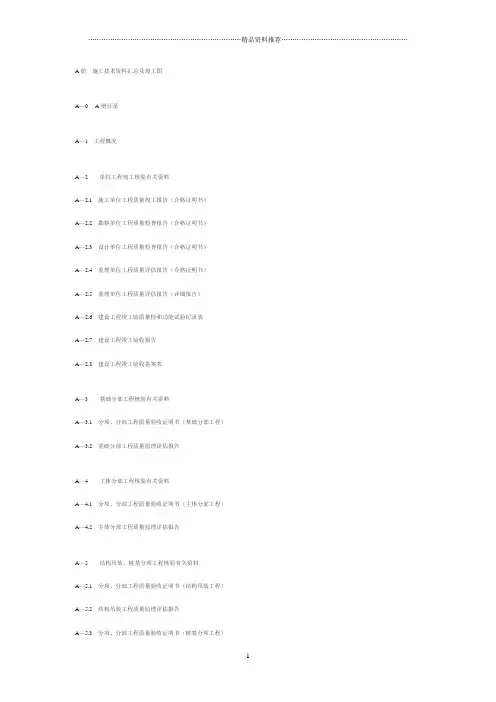 单位工程施工技术资料汇编目录9874587944