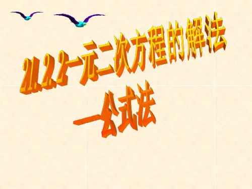 一元二次方程的解法-公式法