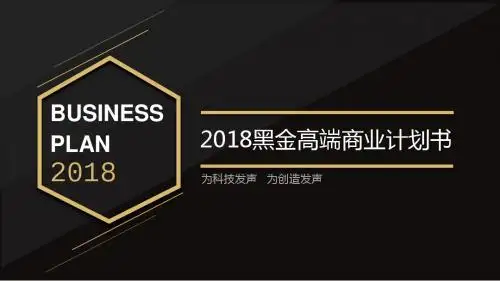 2018黑金高端商业计划书ppt模板