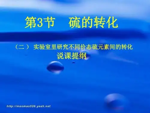 【高中化学】硫的转化PPT课件8(说课)