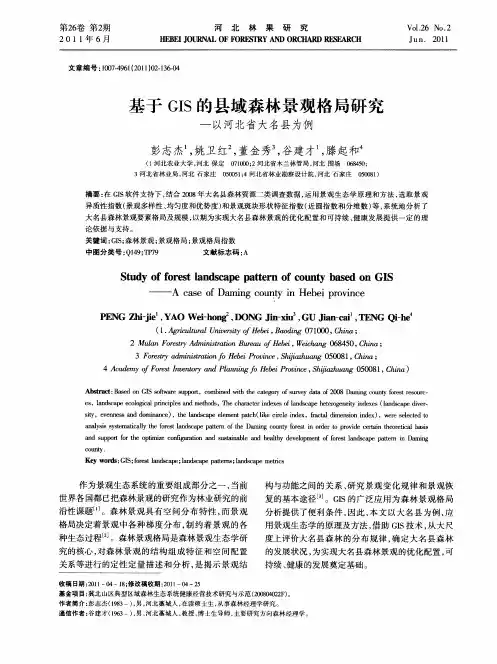 基于GIS的县域森林景观格局研究——以河北省大名县为例