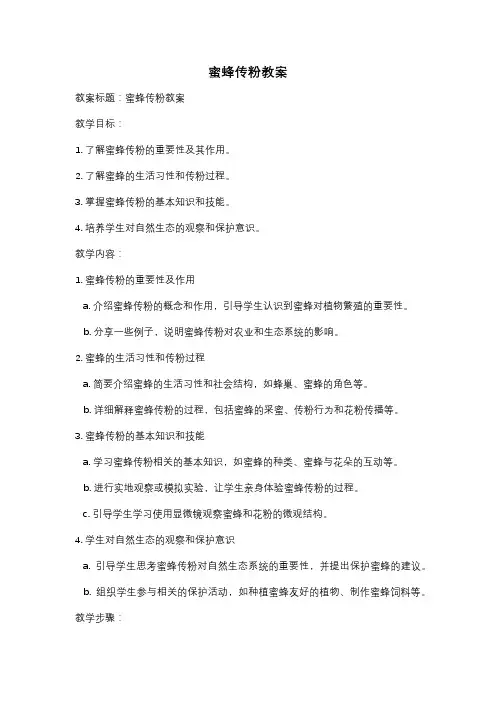 蜜蜂传粉教案