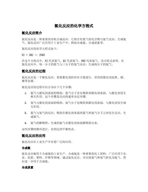 氨化反应的化学方程式