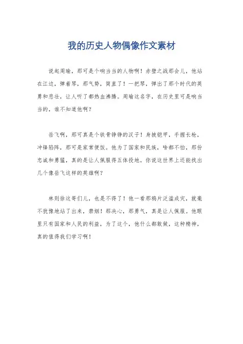 我的历史人物偶像作文素材