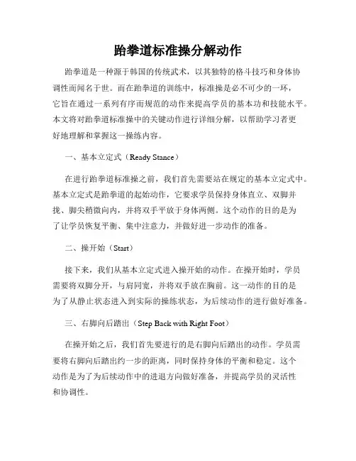 跆拳道标准操分解动作