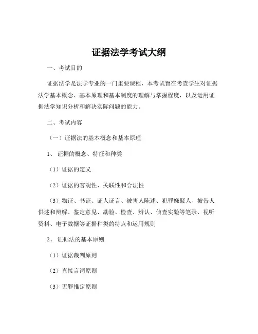 证据法学考试大纲
