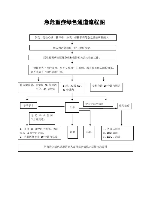 急危重症绿色通道流程图