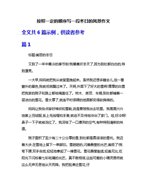 按照一定的顺序写一段冬日的风景作文