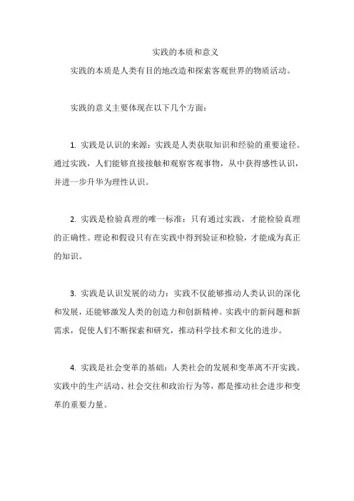 实践的本质和意义