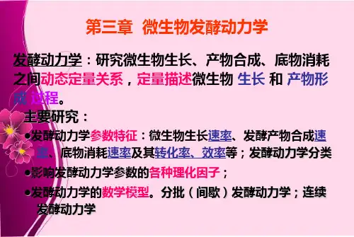 第三章微生物发酵动力学1