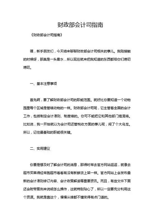 财政部会计司指南