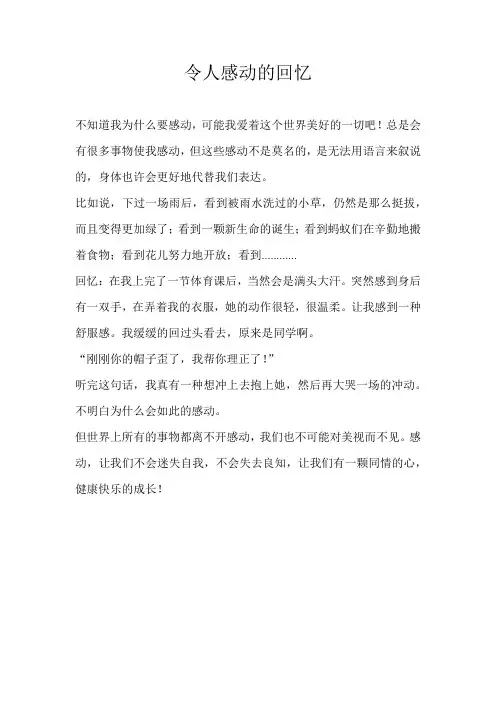 小学叙事令人感动的回忆