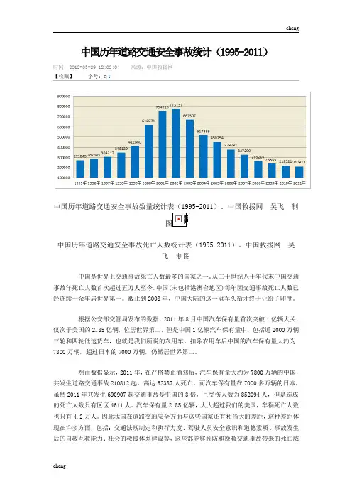 中国历年《道路交通安全》事故统计【收藏】