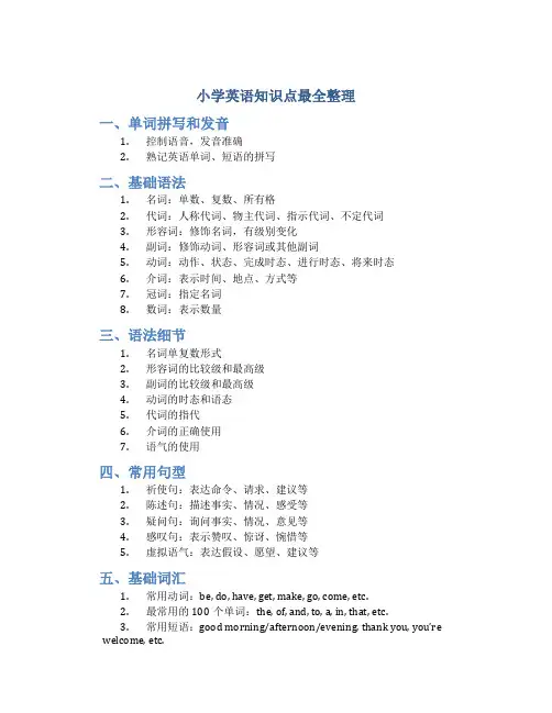 小学英语知识点最全整理