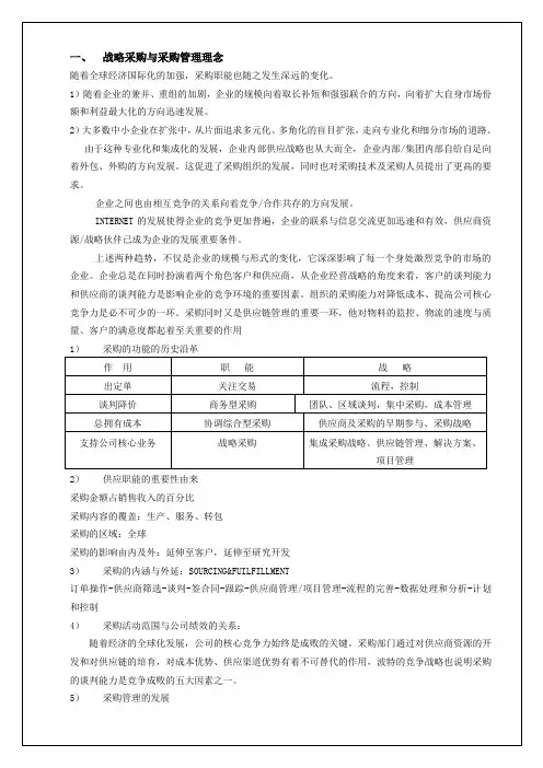 采购组织及采购管理理念