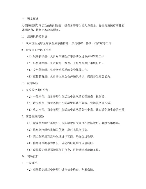校园足球医疗安全应急预案