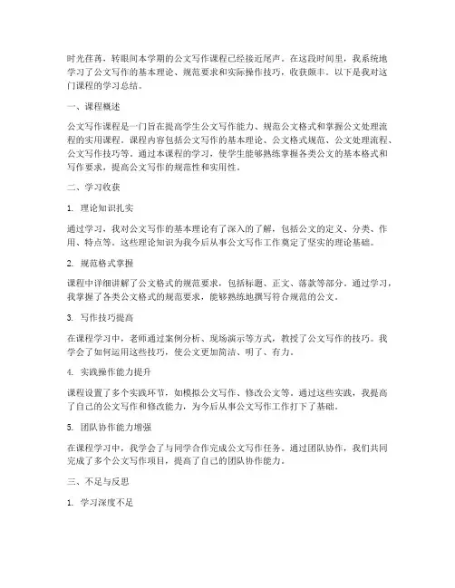 大公文课程总结范文