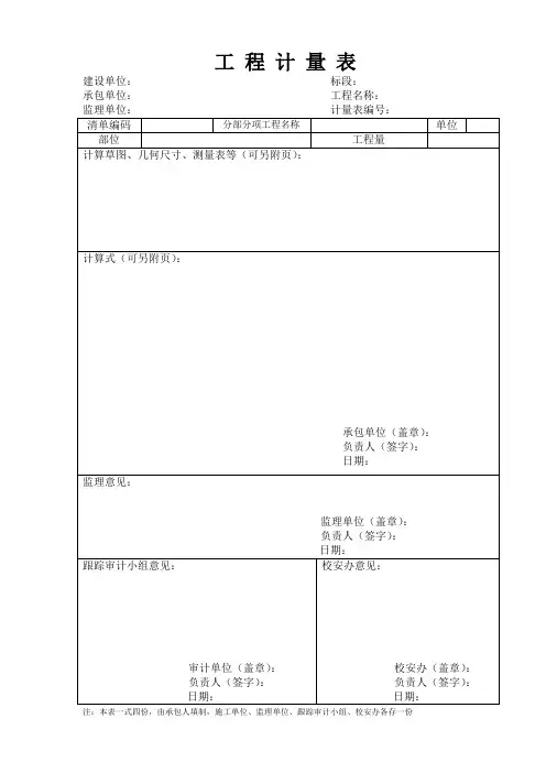 跟踪审计用表格