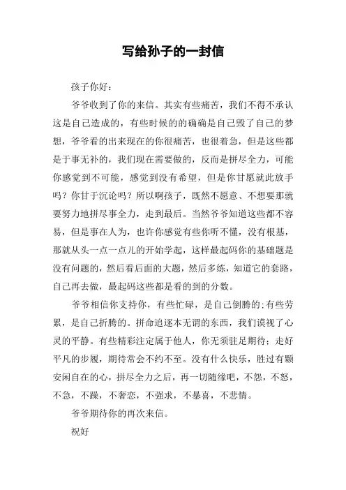作文-写给孙子的一封信