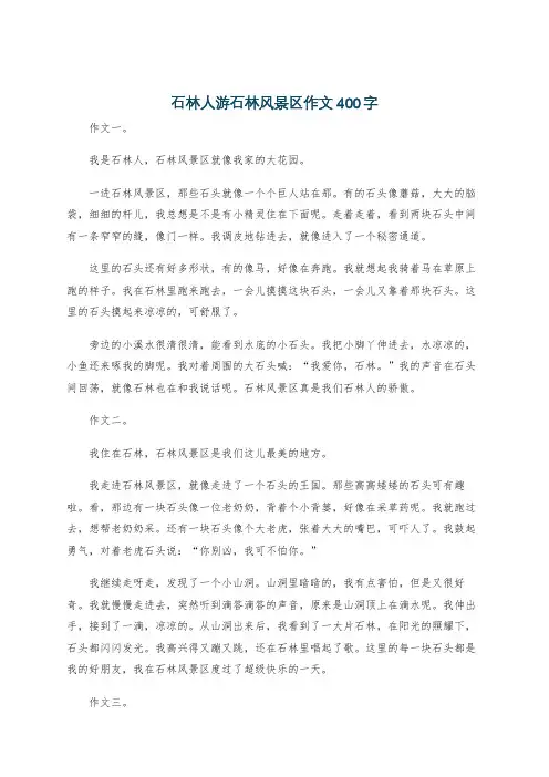石林人游石林风景区作文400字