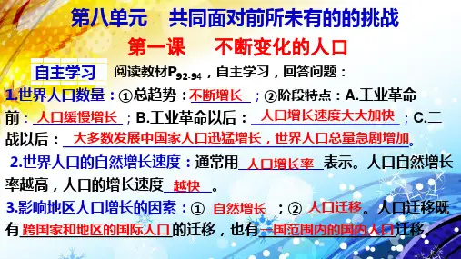 【VIP专享】第8单元1.1  不断变化的人口