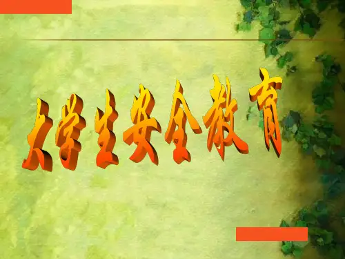 大学生安全教育讲座PPT课件