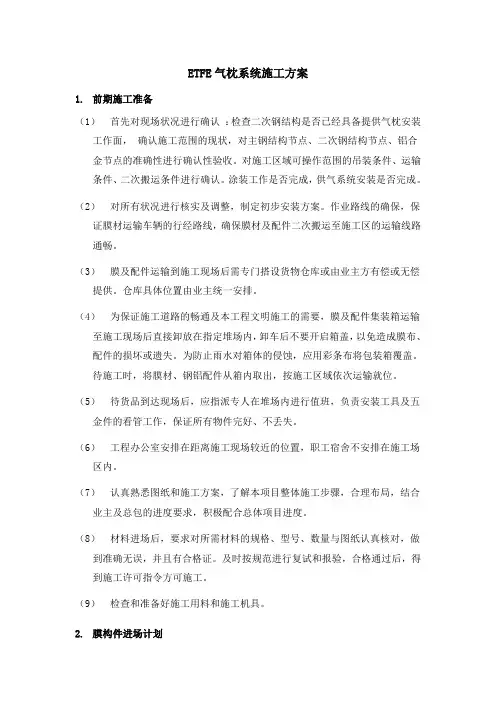 ETFE气枕系统施工方案