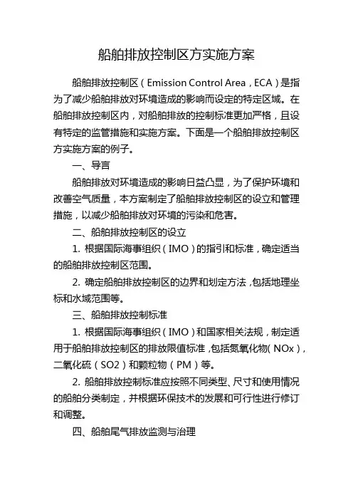 船舶排放控制区方实施方案