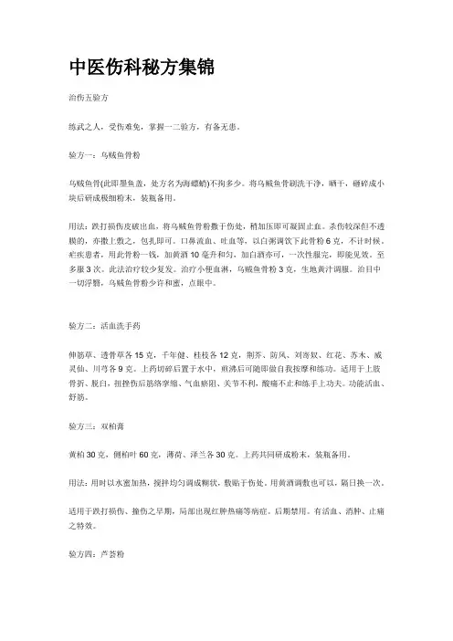 中医伤科秘方集锦