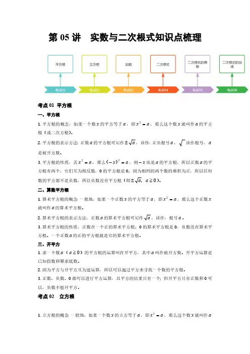 (中考数学)实数与二次根式(知识点梳理)(记诵版)