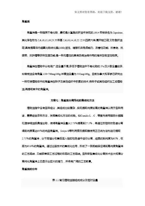 橄榄油中角鲨烯