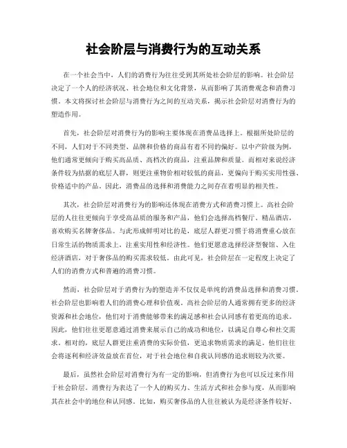 社会阶层与消费行为的互动关系