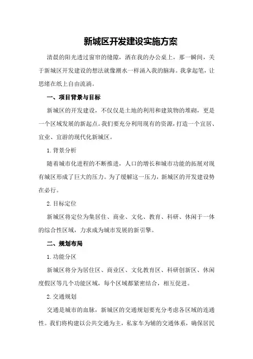 新城区开发建设实施方案