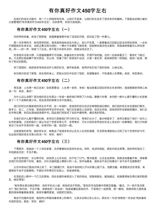 有你真好作文450字左右