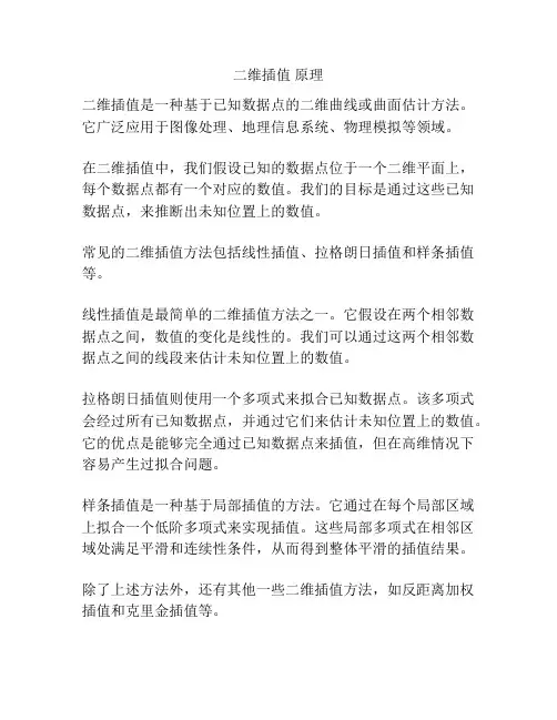 二维插值 原理