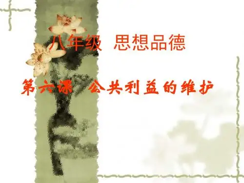 思想品德：第六课《公共利益的维护》课件(教科版八年级下)